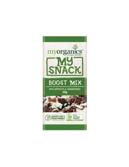 My Organics My Snack Boost Mix avec des abricots et des canneberges 30g x 20