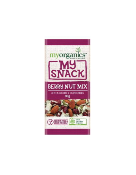 My Organics Mes collations Berry Noise mélange avec amandes et canneberges 30g x 20