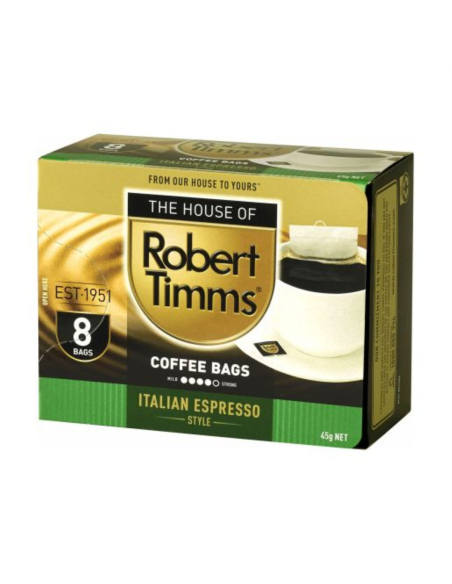 Robert Timms Italienische Espresso-Kaffeetaschen 8 Pack 45g x 1