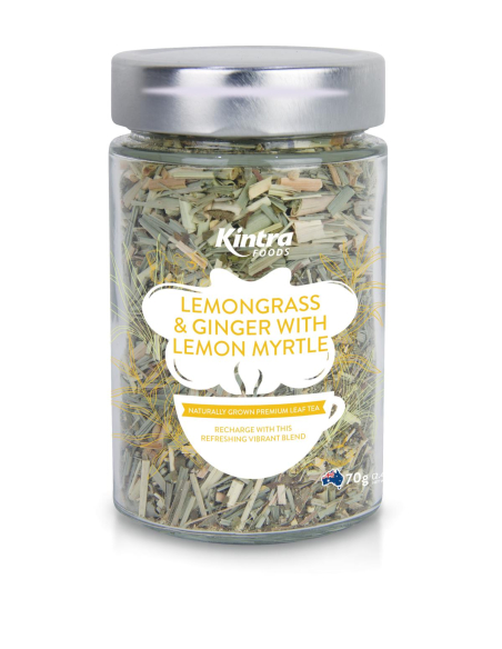 Kintra Lemongrass Ginger and Lemon Myrtle Loose Leaf Tea 60g Jar x 1