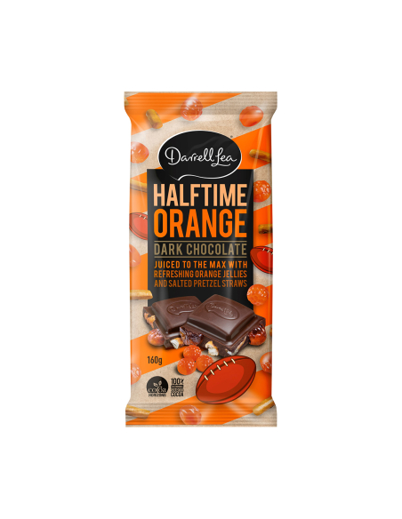 Darrell Lea Half Time Orange Block 160g x 16