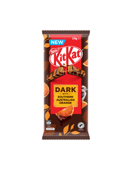 Kit Kat Dark con il blocco arancione australiano del sud 170g x 12