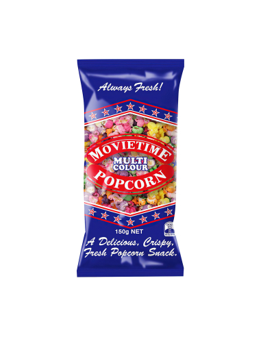 Movietime Multi Colour Popcorn 150g x 9