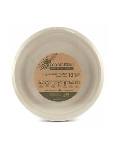 Alpen Sugarcane Dinner Plate Natural 23cm 10 Pack x 1