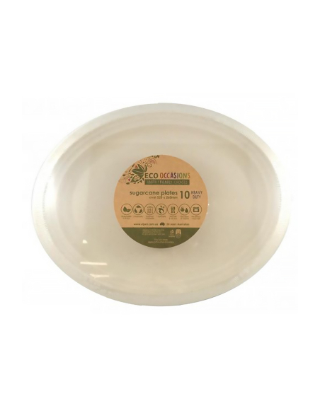 Alpen Sugarcane Oval Plate Natural 32.5cm x 26cm