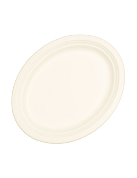 Alpen Sugarcane Oval Plate White 32.5cm x 26cm