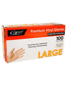 Capri Guanti Premium Vinyl Clear Large 100 Pack x 1