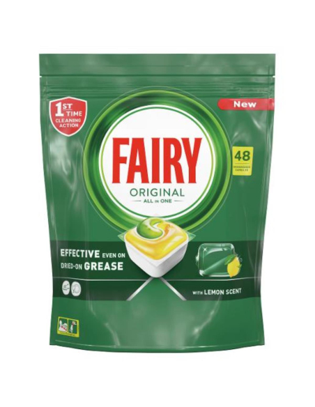 Fairy Limón todo en un lavaplatos para tabletas 48 Pack x 4