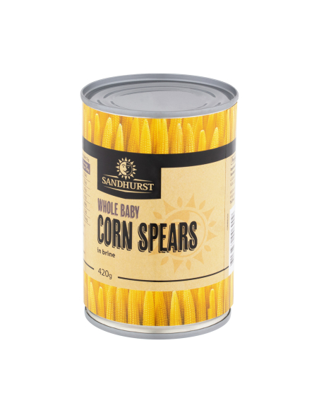 Sandhurst Whole Baby Corn Spears In Brine 410g x 1