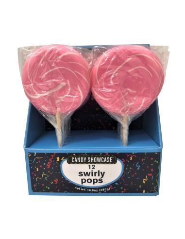 Swirly Lollipops Pink & White 50g x 10