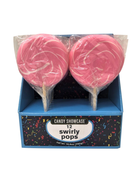 Sucettes swirly rose & blanc 50g x 10