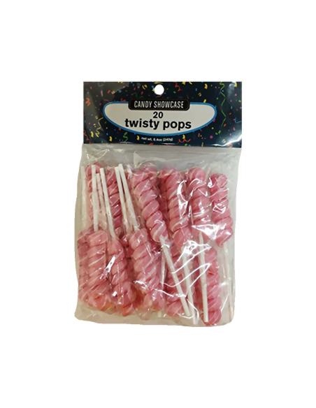 Lolliland Twisty Pops Rosa y blanco 12g x 24