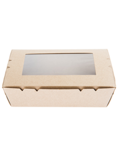 Detpak Lunchbox klein bruin met venster 50 pack x 1