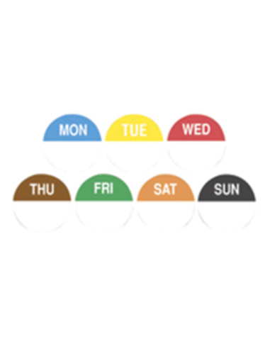 Fildes Labels Removable 24mm Round Monday 1000 Pack x 1