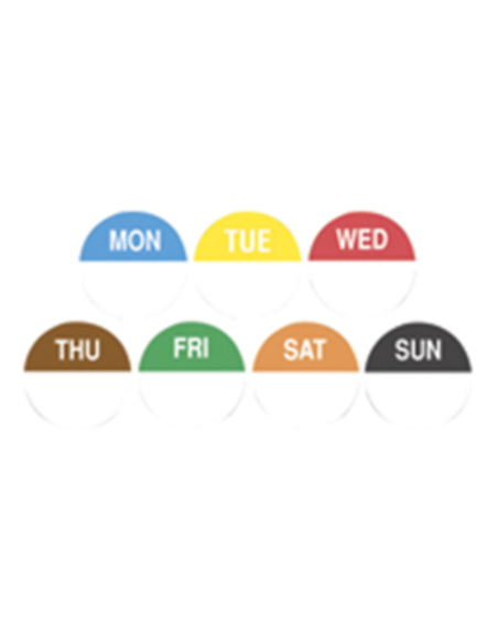 Fildes Labels Removable 24mm Round Monday 1000 Pack x 1