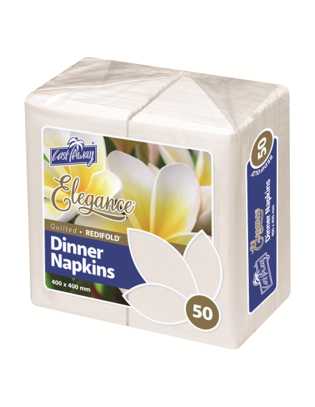 Castaway Nappins dîner élégance blanc rouge 50 pack x 1