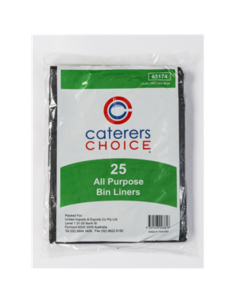 Cater Clean Bags Garbage 240lt Black All Purpose 25 Pack x 1