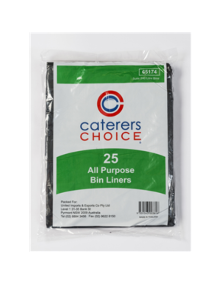 Cater Clean Borse Garbage 240lt Nero All Comunità 25 Pack x 1