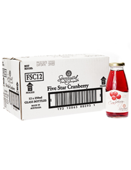 Sunraysia Juice Cranberry Ambient Five Star 250ml X 12