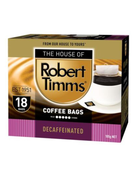 Robert Timms Koffiebags cafeïnevrije 18 pack x 1
