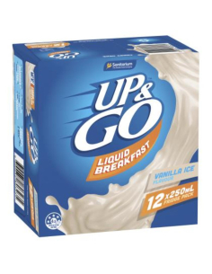 Sanitarium Up & Go バニラ冷蔵庫パック250ml x 12