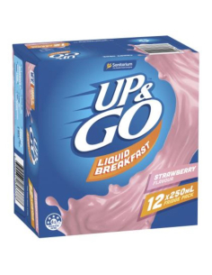 Sanitarium Up & Go ストロベリー冷蔵庫パック250ml x 12