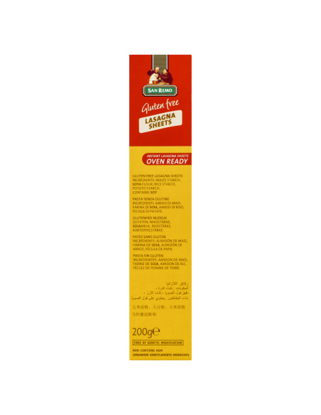 San Remo Pasta Lasagne Sheets Gluten Free 200 Gr x 1