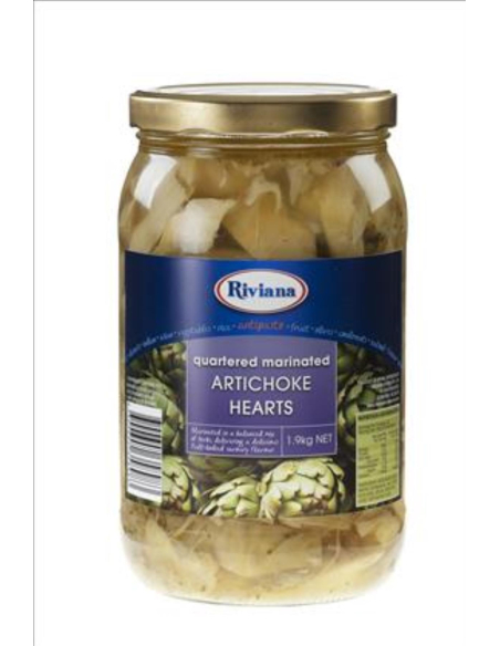 Riviana Artichokes Serca marynowane ćwiartowane 1,9 kg x 1
