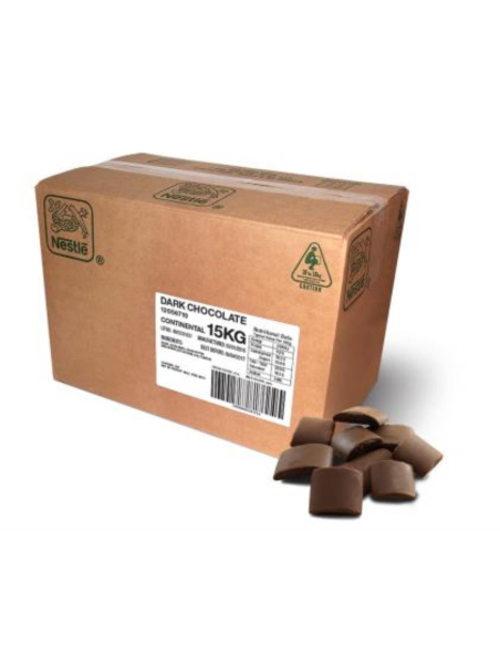 Boutons de couverture au chocolat Nestlé Couverture Dark Bitter Continent 15 kg x 1