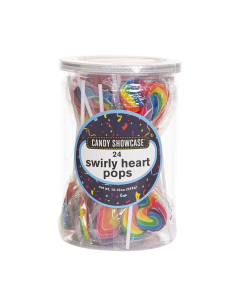 Lolliland Remolino Rainbow Lollipops de corazón 12g x 24