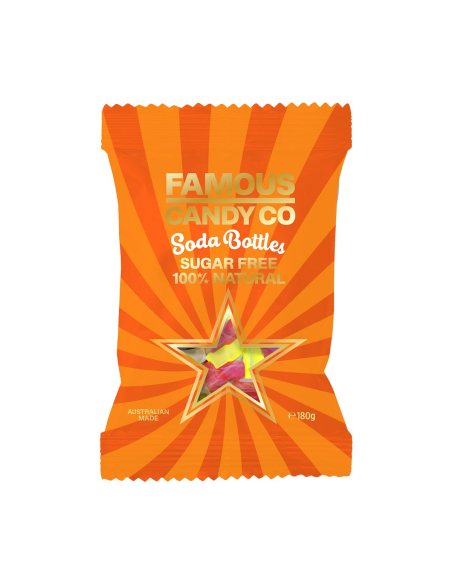 Famous Candy Co Bottiglie di soda senza zucchero 180g x 12