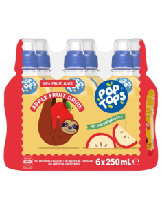 Pop Tops Bebida de fruta de manzana 6 por 250ml x 1