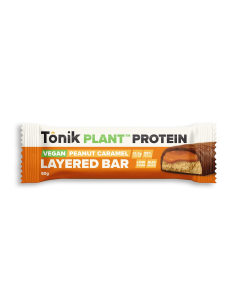 Tonik Plant Protein-Schicht-Bar Veganer Erdnuss-Karamell 50g x 12