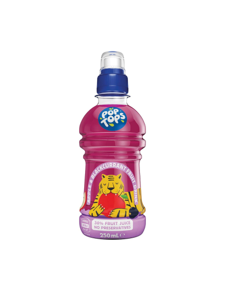 Pop Tops Bebida de frutas de manzana Blackcurrant 250ml x 24