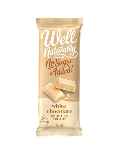 Well Naturally Sin azúcar chocolate blanco 75g x 12