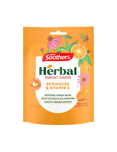 Soothers Herbal gorge gouttes Echinacea et vitamine C 63G x 6