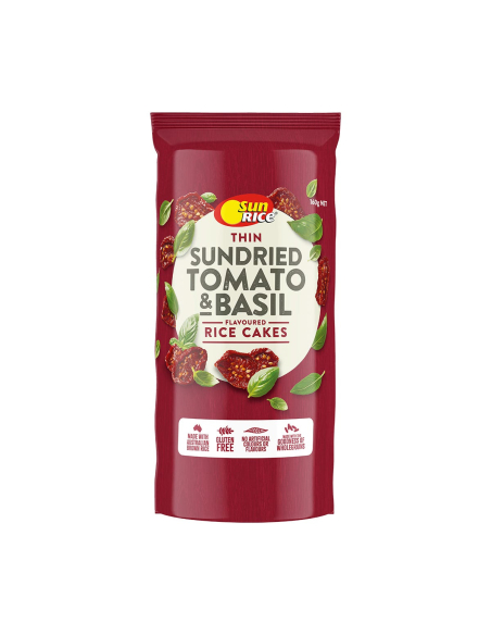 Sunrice Dünne sonnenbraune Tomaten & Basilikum-Reis-Kuchen 160g x 1