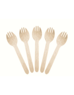 Cast Away 天然木质spork 100 pack x 1