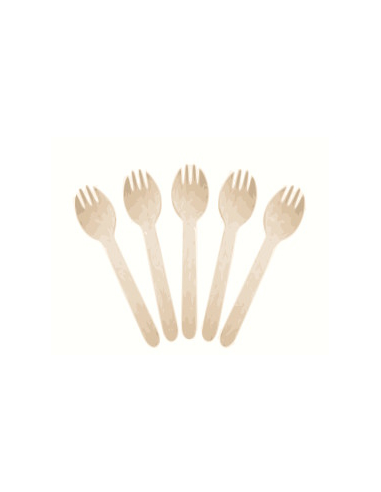 Cast Away Natural Wooden Spork 100 Pack x 1