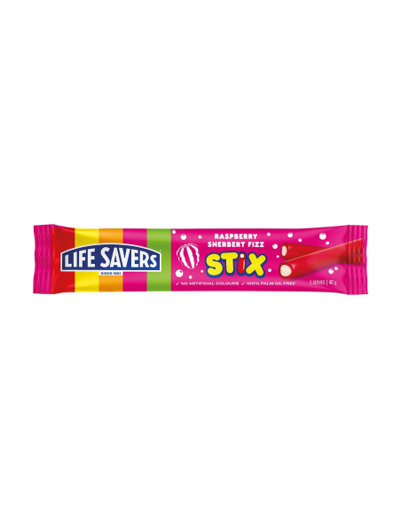 Lifesavers Sherbert Fizz Stix Raspeberry 40g x 24