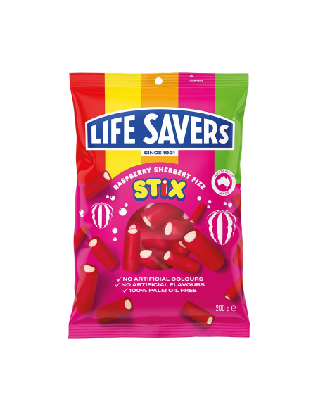 Lifesaver Stix Raspberry Sherbert Fizz 200g x 12