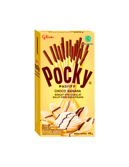 Pocky Chocoladebanaan Biscuit Plak 42G x 10