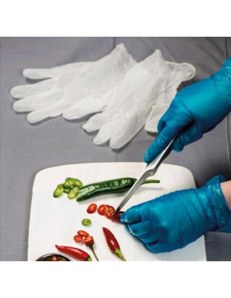 Workplace Guantes vinil azul medio polvo libre 100 pack x 1