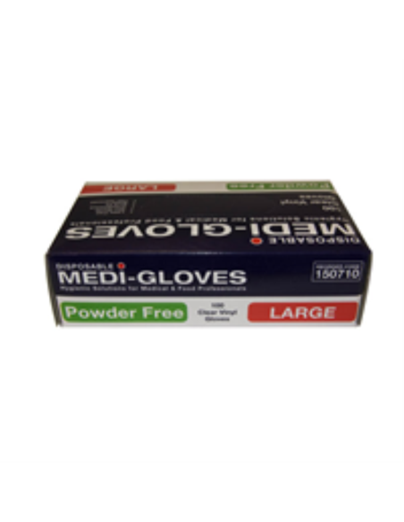 Workplace Guantes de vinilo transparente en polvo grande sin 100 pack x 1