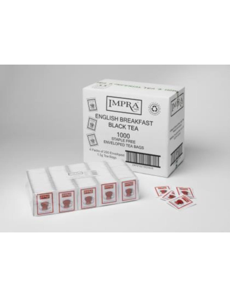 Impra Bolsas de té ENV Inglés Desayuno Grapado Grapa 4 por 250 Pack x 1