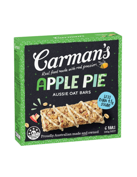 Carman's Aussie Haver Apple Pie 6 Pack 180G X 1