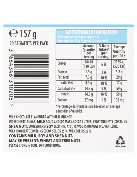 Terry's Chocolade oranje bal 157g x 6