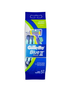 Gillette 青い11 +使い捨てのかみそりのピボット5パックx 1