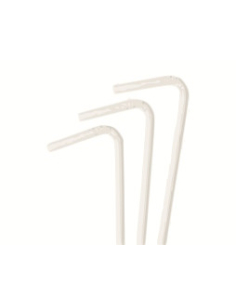 Cast Away Individueel gewikkeld Witboek Flexi Rietjes 250 Pack X 1