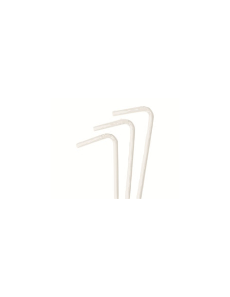Cast Away Individually Wrapped White Paper Flexi Straws 250 Pack x 1